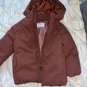 Zara burgundy winter coat kids size 4-5 years
